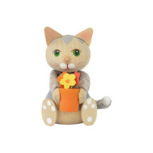 Nordic Gifts フラワーポットを抱えたお座りネコ グレー